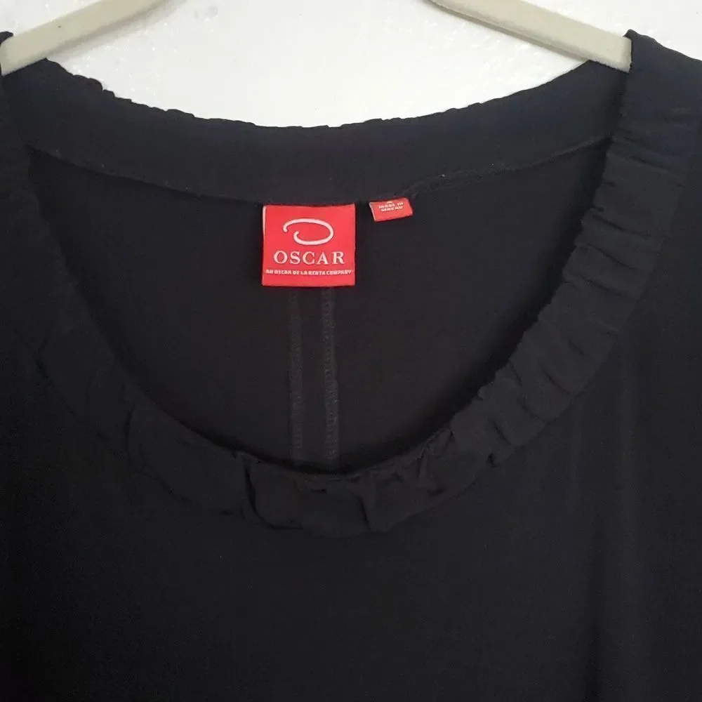 Oscar De LA Renta Black Scoop Neck Dress Size 4